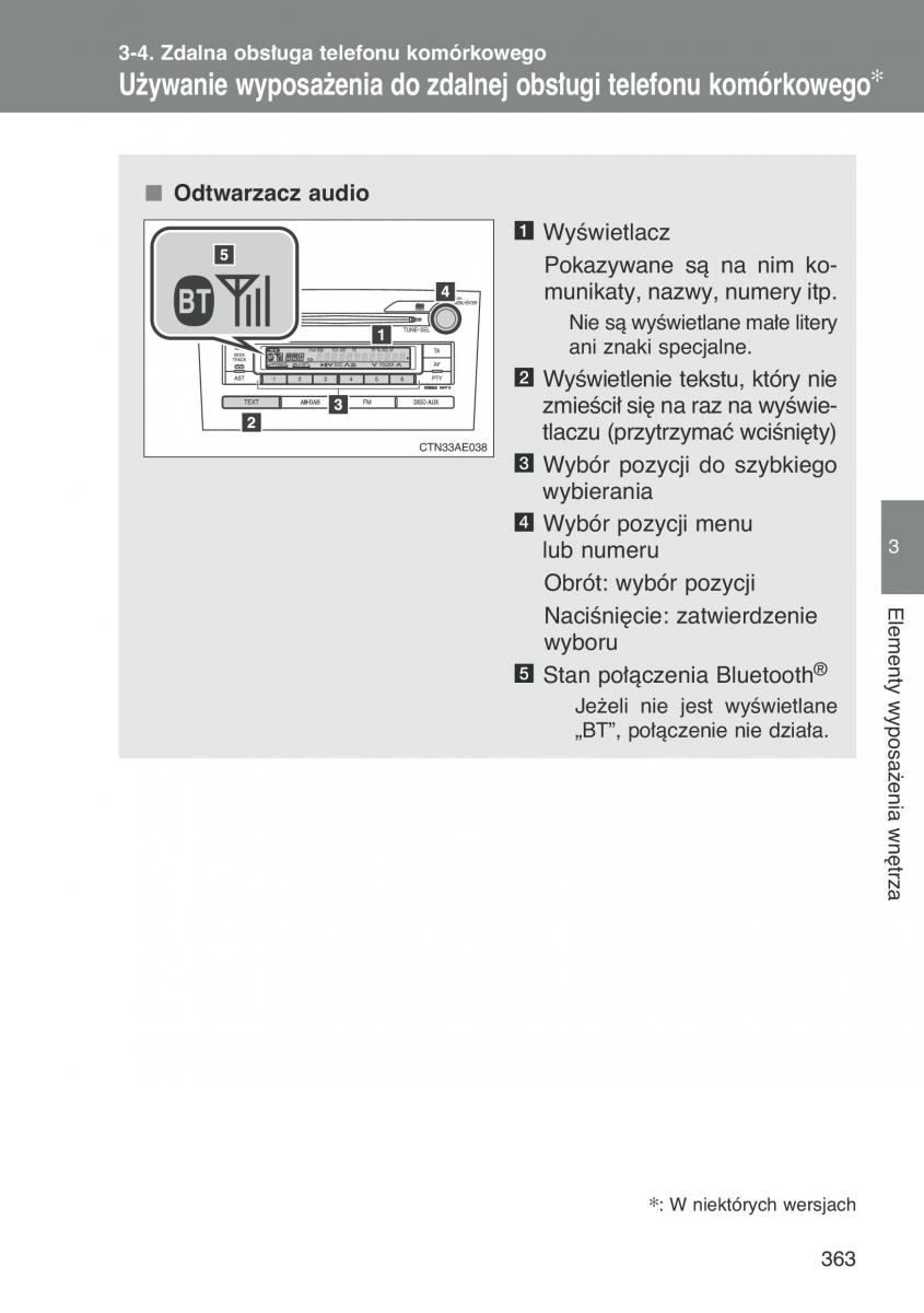 Toyota Auris I 1 instrukcja obslugi / page 365