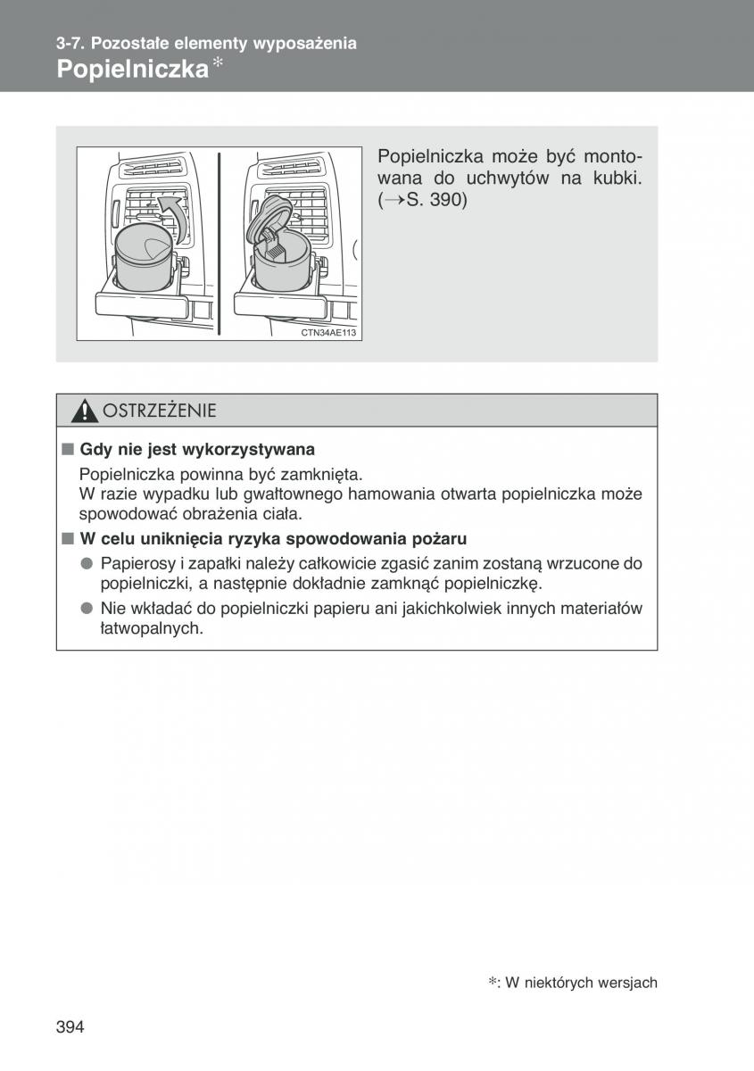 Toyota Auris I 1 instrukcja obslugi / page 396