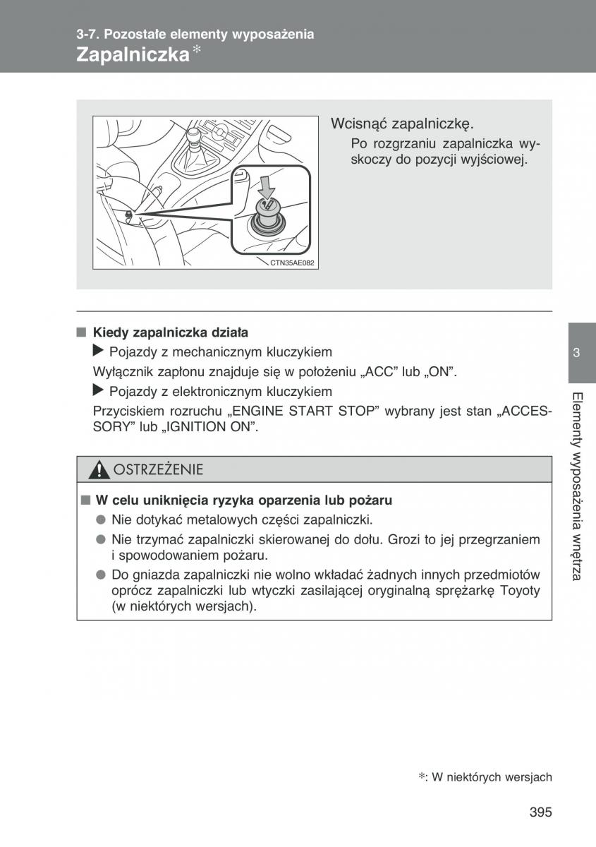 Toyota Auris I 1 instrukcja obslugi / page 397