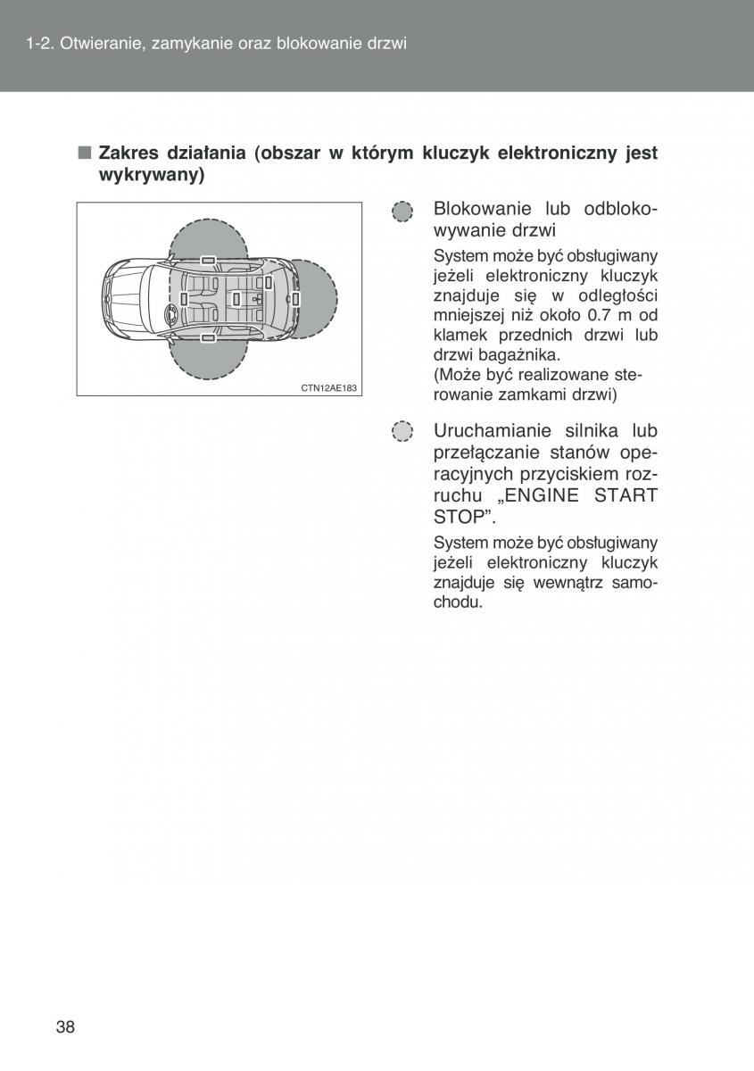 Toyota Auris I 1 instrukcja obslugi / page 40