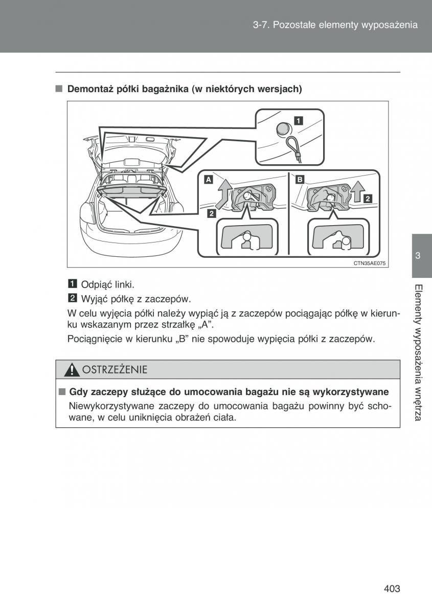 Toyota Auris I 1 instrukcja obslugi / page 405