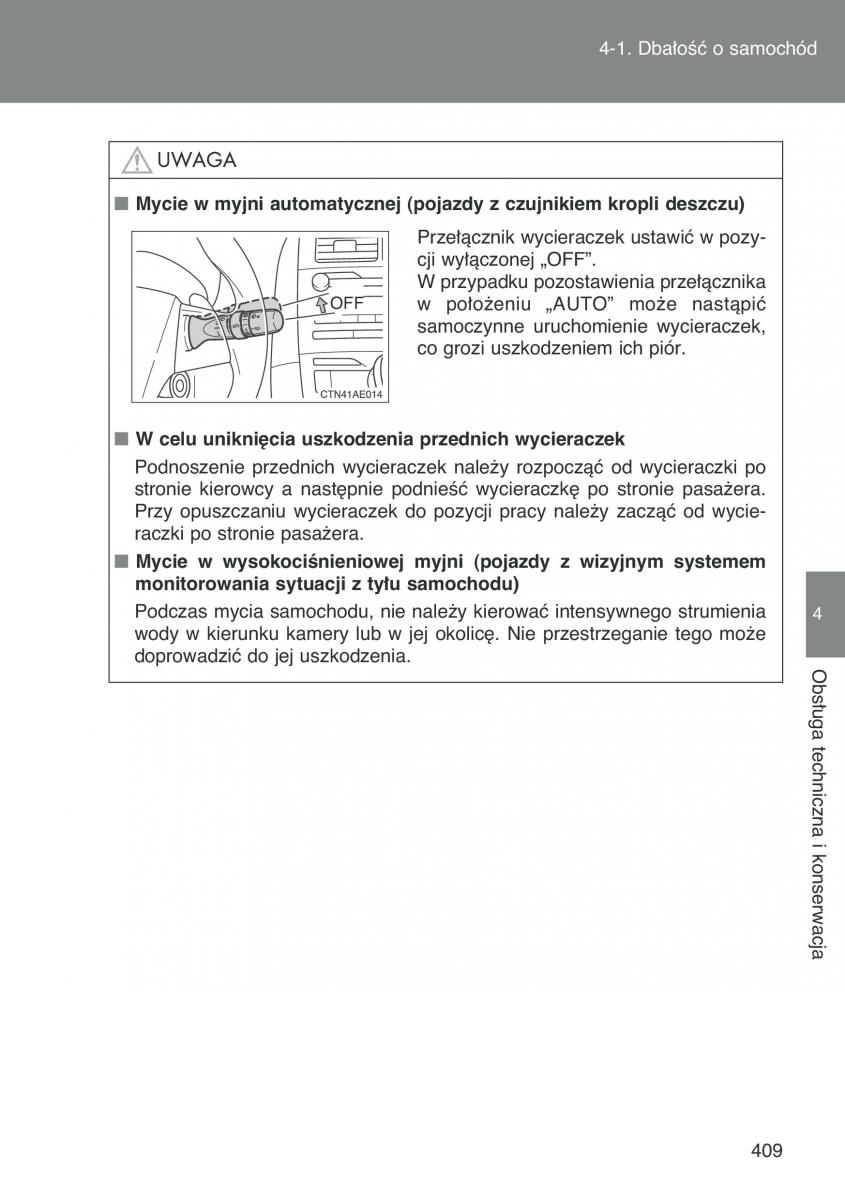 Toyota Auris I 1 instrukcja obslugi / page 411