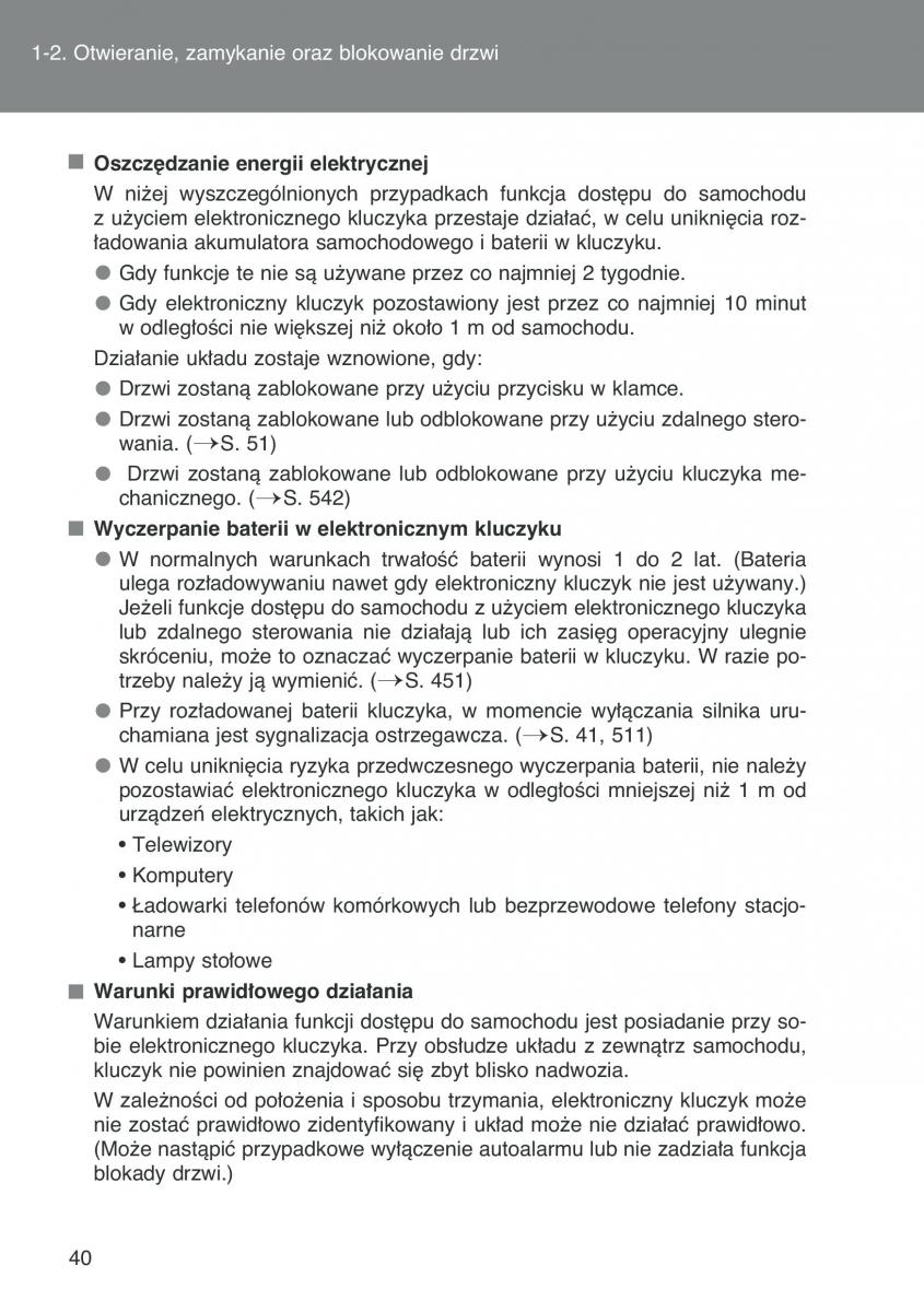 Toyota Auris I 1 instrukcja obslugi / page 42