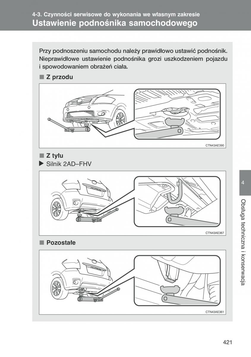 Toyota Auris I 1 instrukcja obslugi / page 423