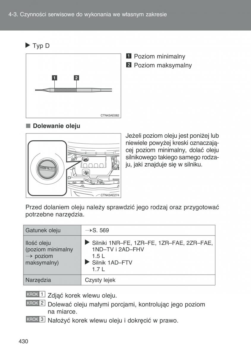 Toyota Auris I 1 instrukcja obslugi / page 432