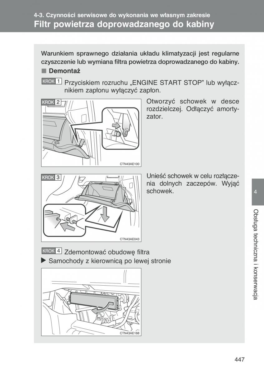 Toyota Auris I 1 instrukcja obslugi / page 449