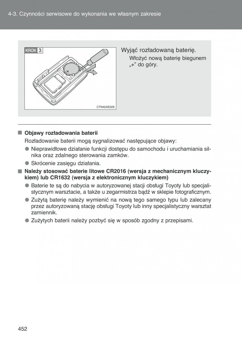 Toyota Auris I 1 instrukcja obslugi / page 454