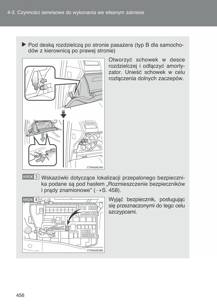 Toyota Auris I 1 instrukcja obslugi / page 458