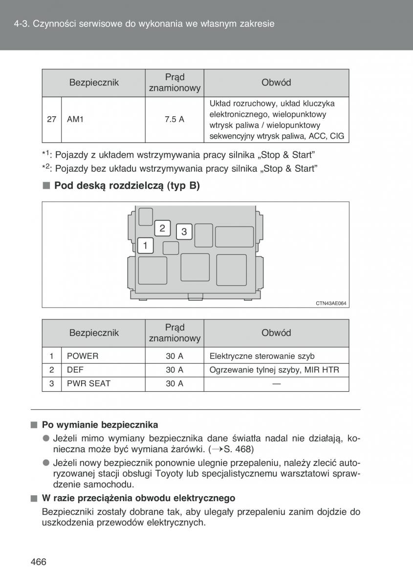 Toyota Auris I 1 instrukcja obslugi / page 468