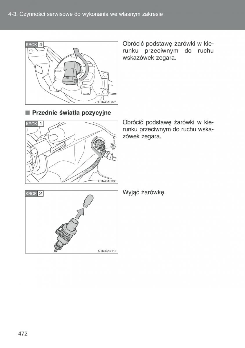 Toyota Auris I 1 instrukcja obslugi / page 474