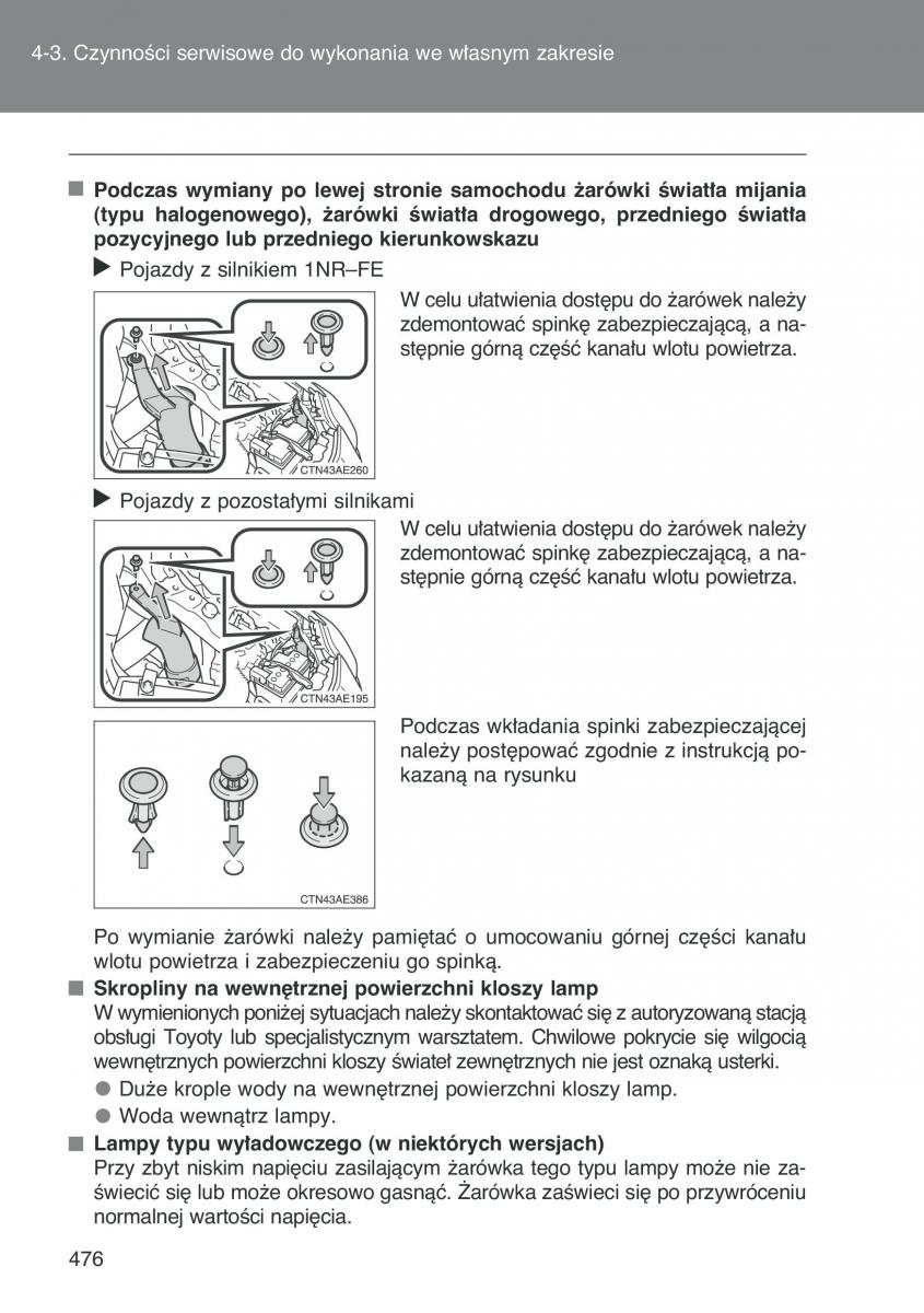 Toyota Auris I 1 instrukcja obslugi / page 478