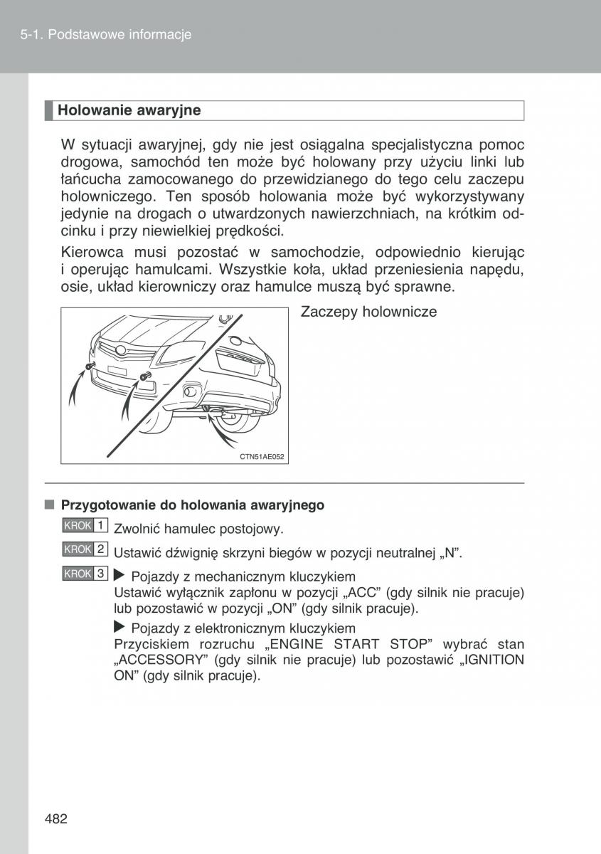 Toyota Auris I 1 instrukcja obslugi / page 484