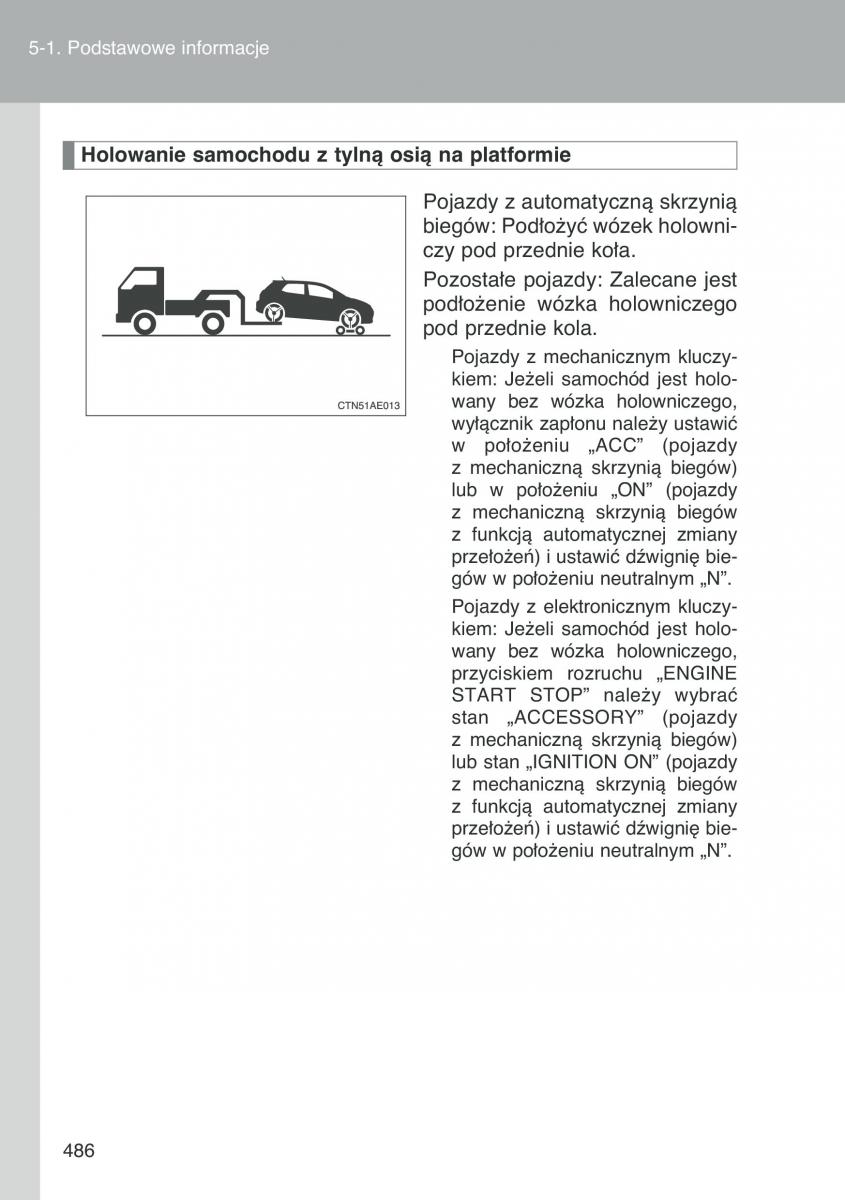 Toyota Auris I 1 instrukcja obslugi / page 488