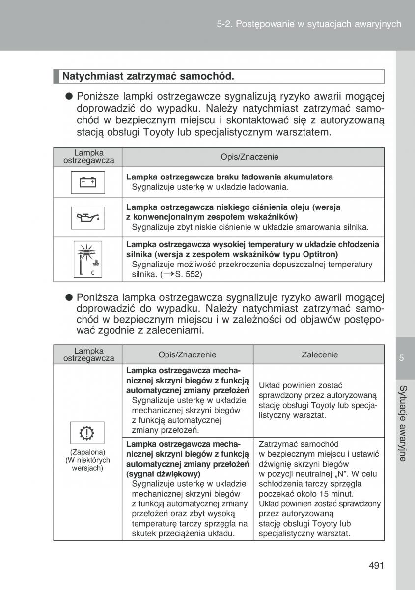 Toyota Auris I 1 instrukcja obslugi / page 493