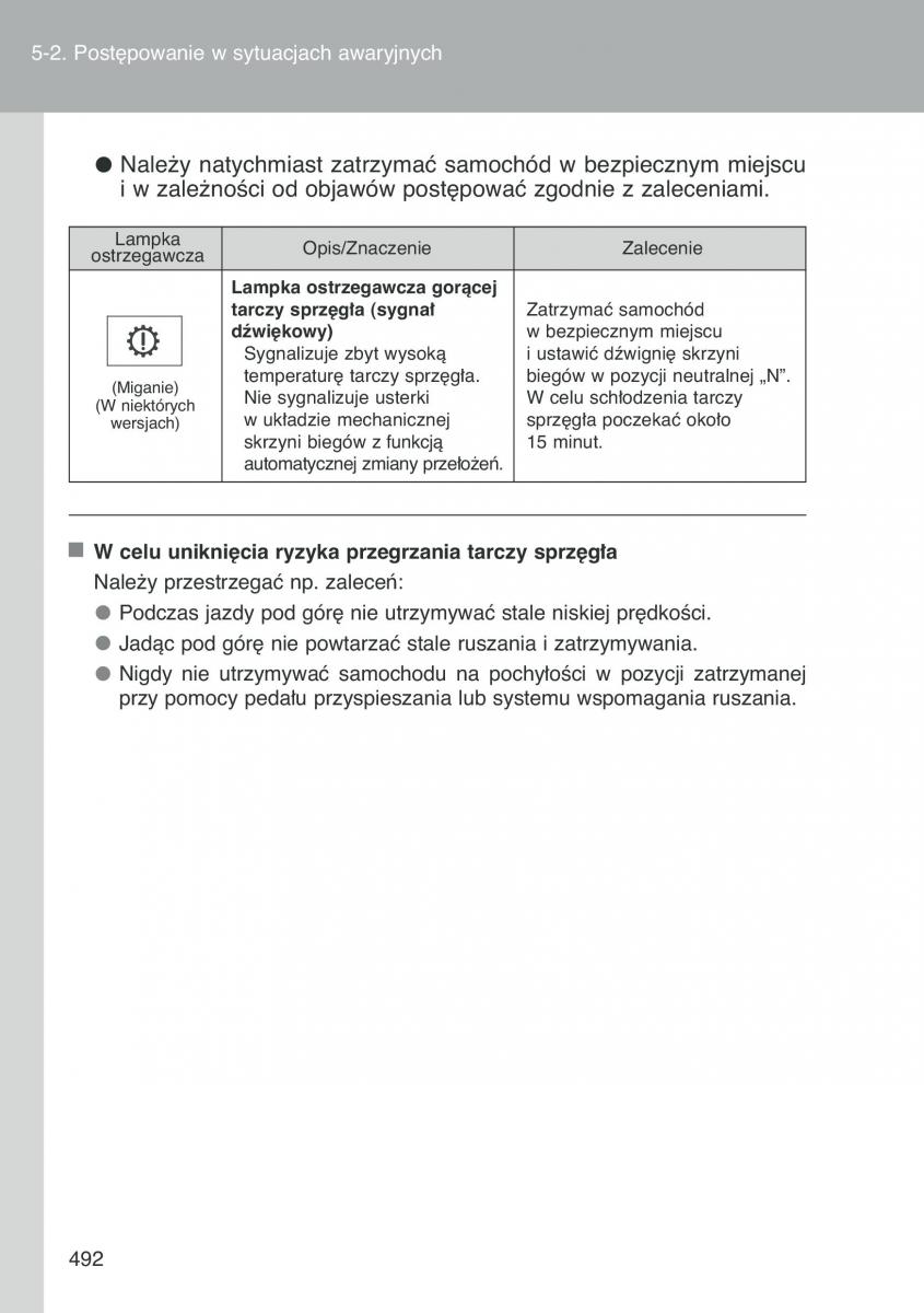 Toyota Auris I 1 instrukcja obslugi / page 494