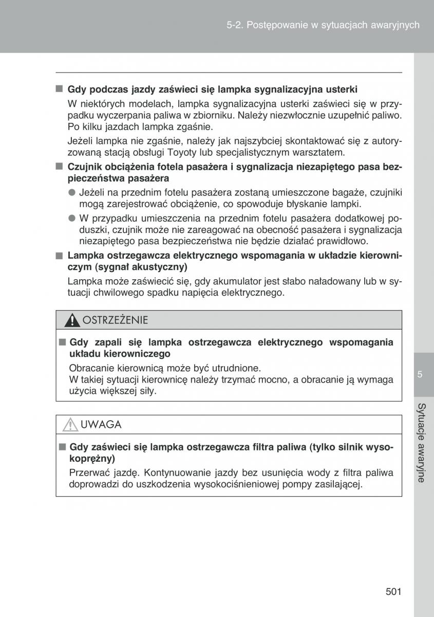 Toyota Auris I 1 instrukcja obslugi / page 503