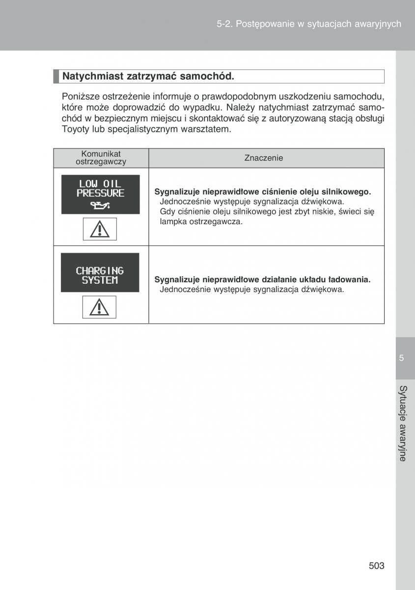 Toyota Auris I 1 instrukcja obslugi / page 505