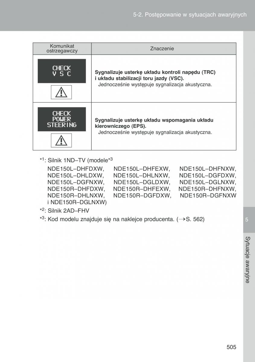 Toyota Auris I 1 instrukcja obslugi / page 507