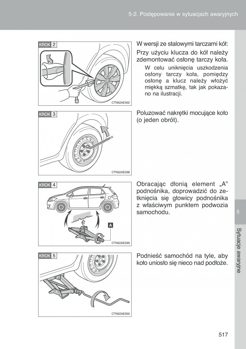 Toyota Auris I 1 instrukcja obslugi / page 519