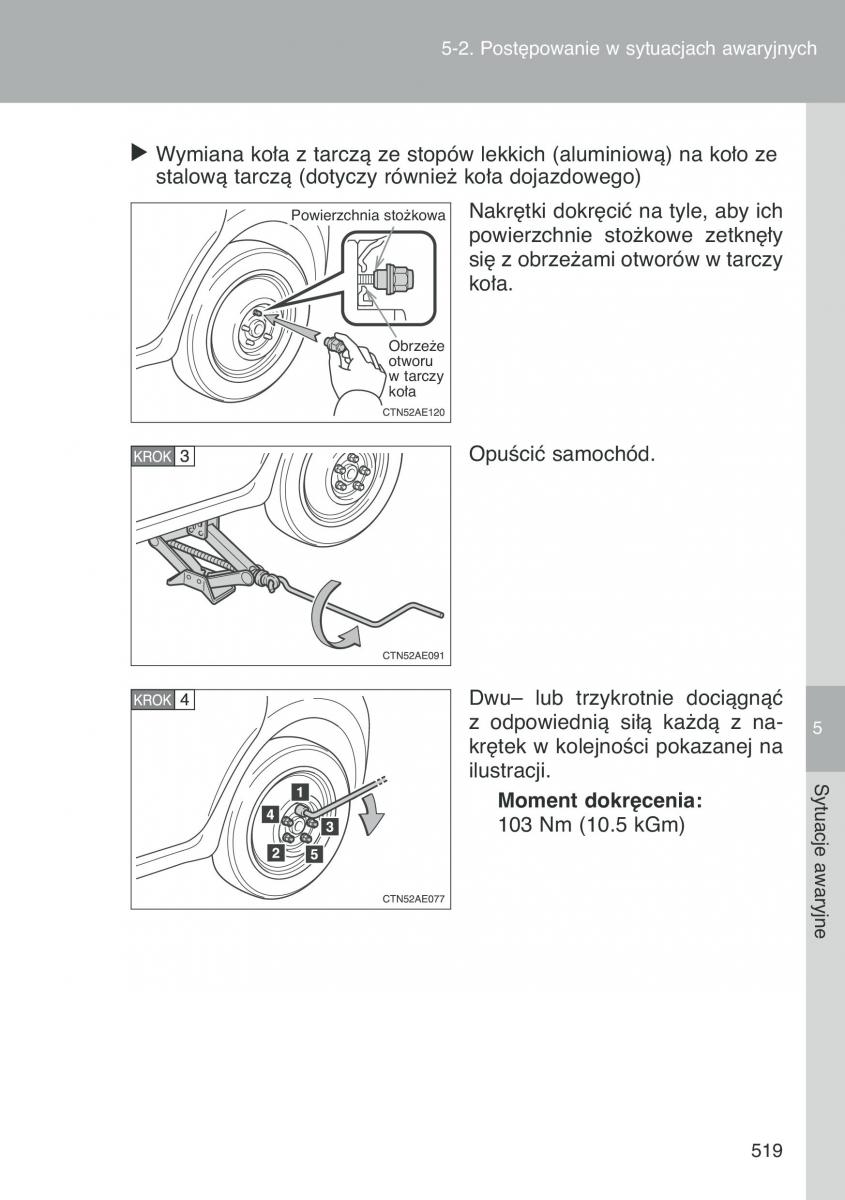 Toyota Auris I 1 instrukcja obslugi / page 521