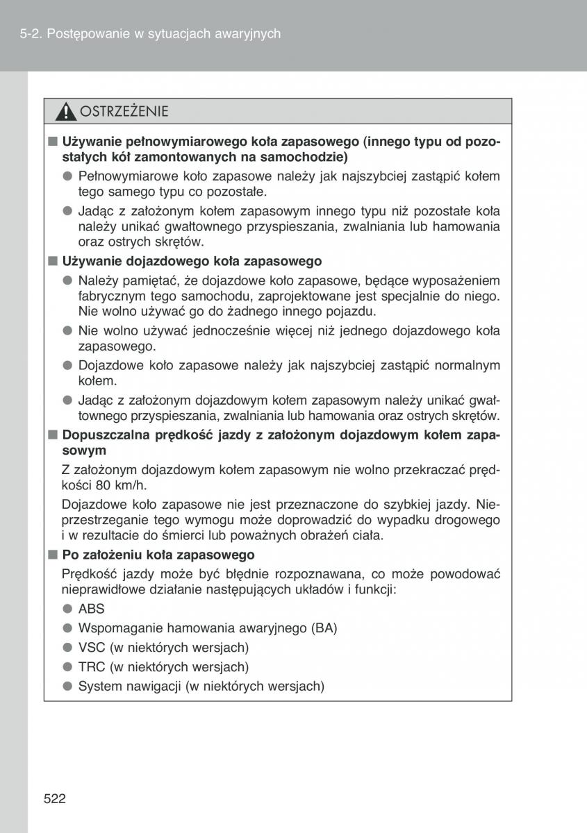 Toyota Auris I 1 instrukcja obslugi / page 524