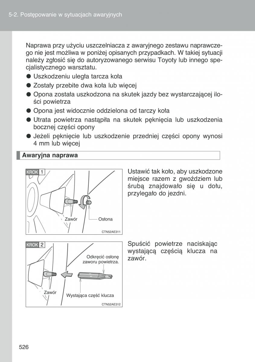 Toyota Auris I 1 instrukcja obslugi / page 528