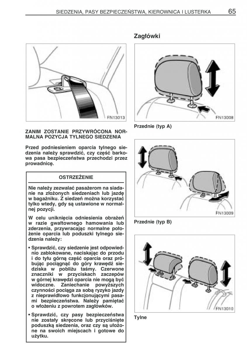 Toyota Avensis II 2 instrukcja obslugi / page 72