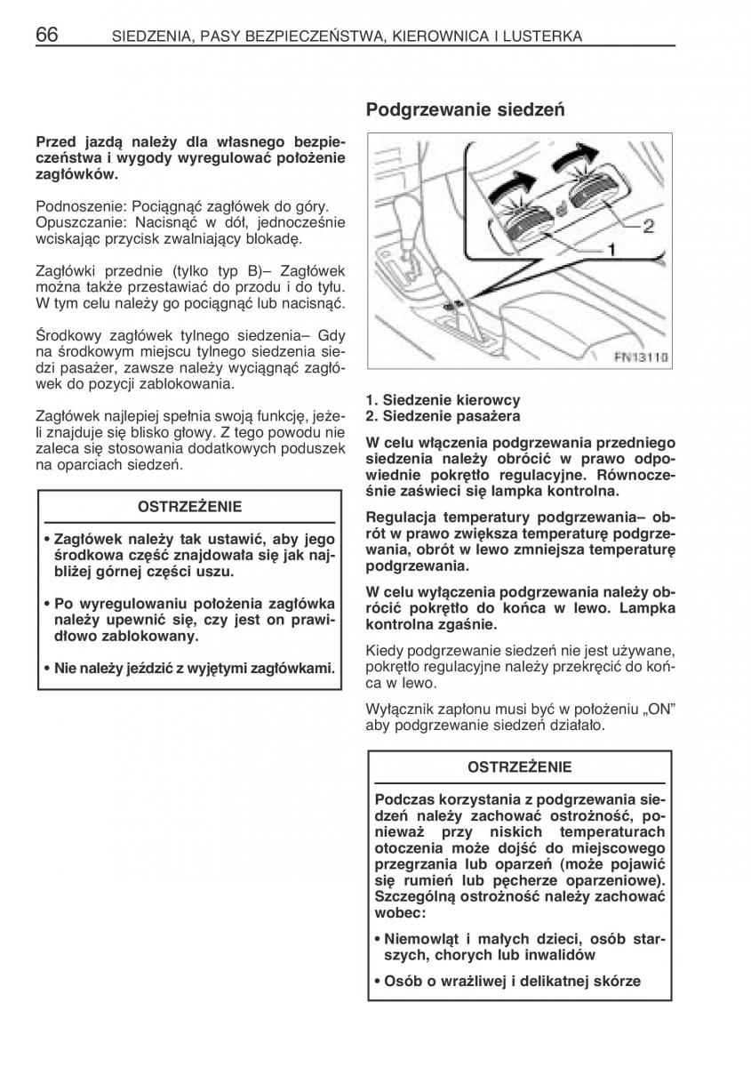 Toyota Avensis II 2 instrukcja obslugi / page 73