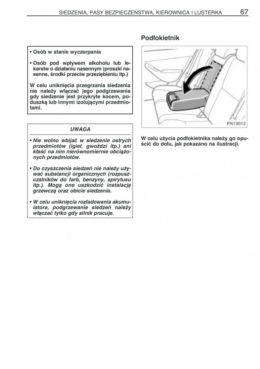 Toyota Avensis II 2 instrukcja obslugi / page 74