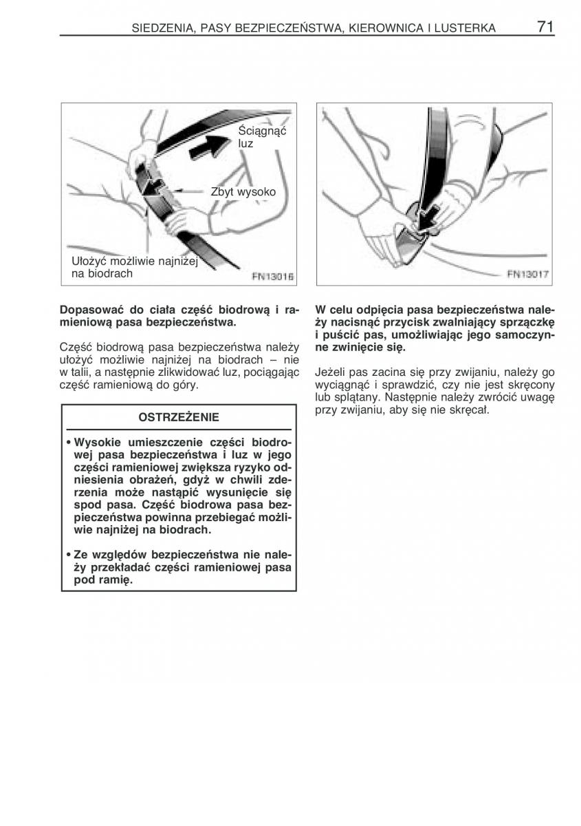 Toyota Avensis II 2 instrukcja obslugi / page 78