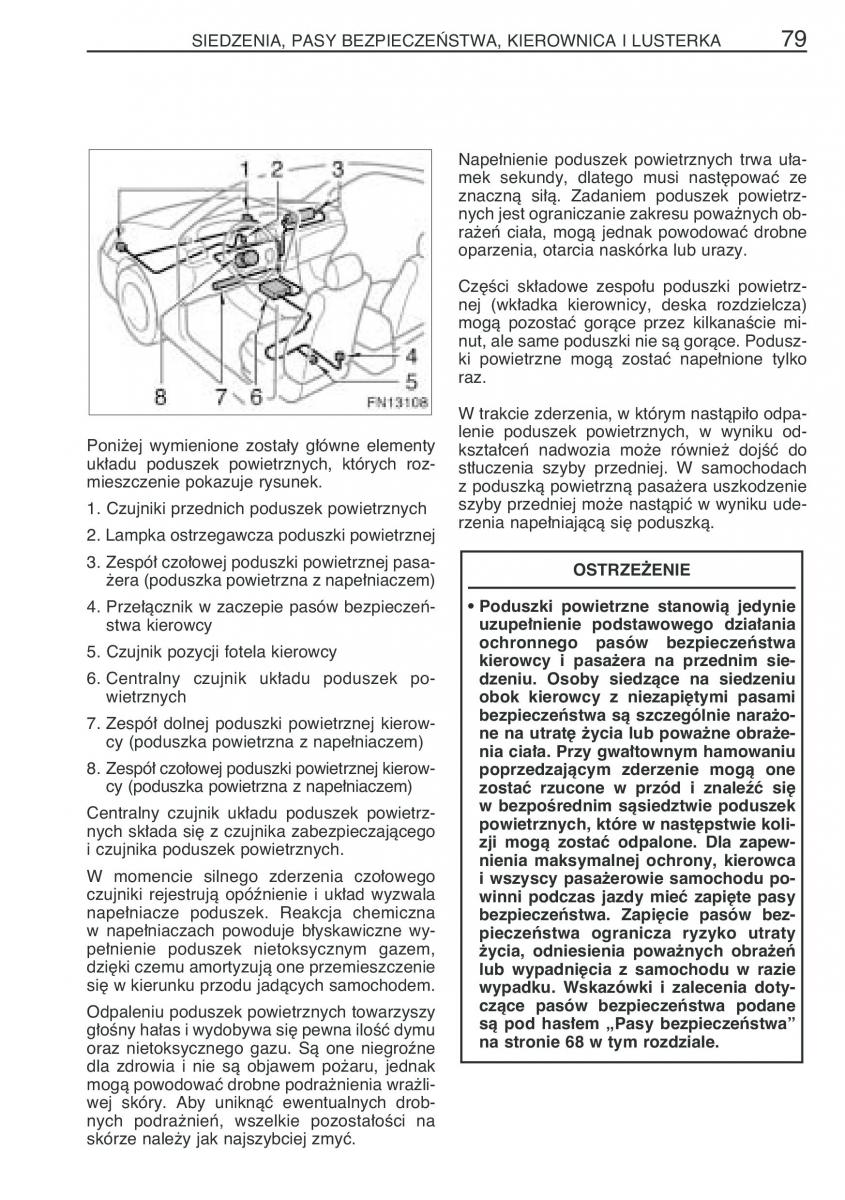 Toyota Avensis II 2 instrukcja obslugi / page 86