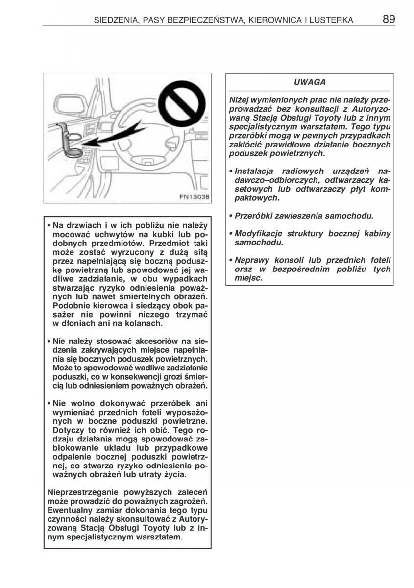 Toyota Avensis II 2 instrukcja obslugi / page 96