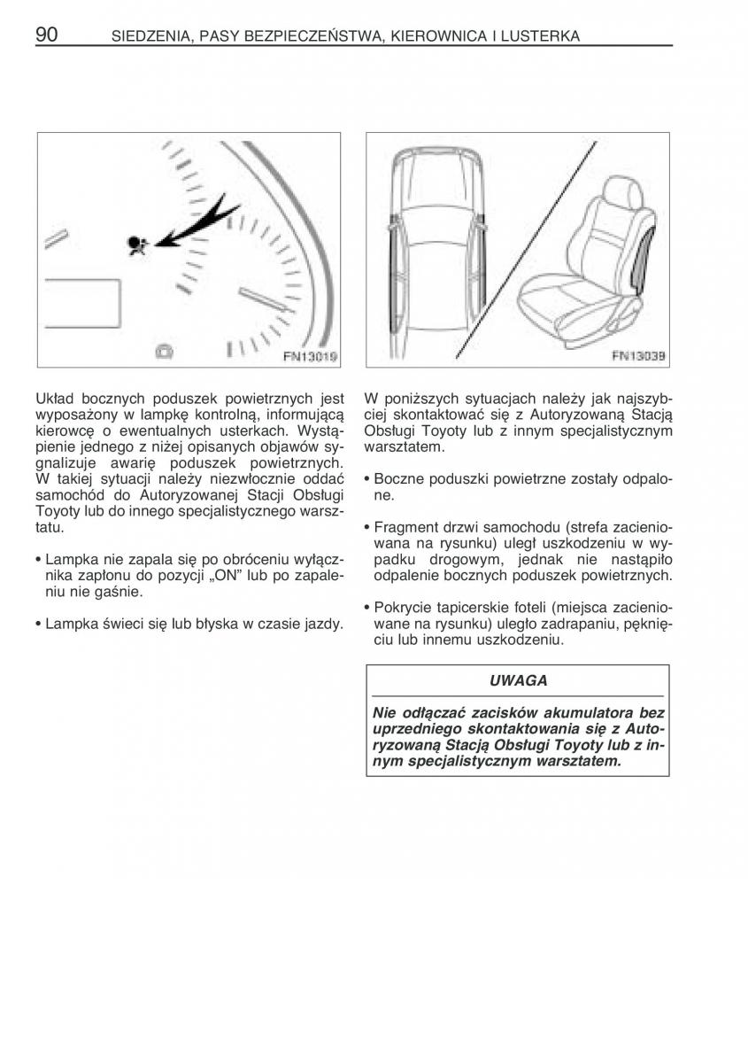 Toyota Avensis II 2 instrukcja obslugi / page 97