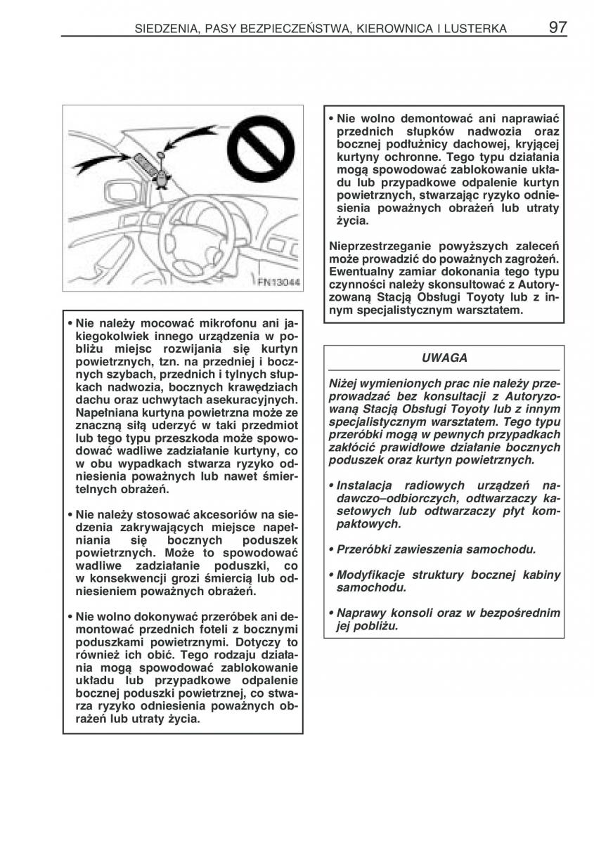 Toyota Avensis II 2 instrukcja obslugi / page 104