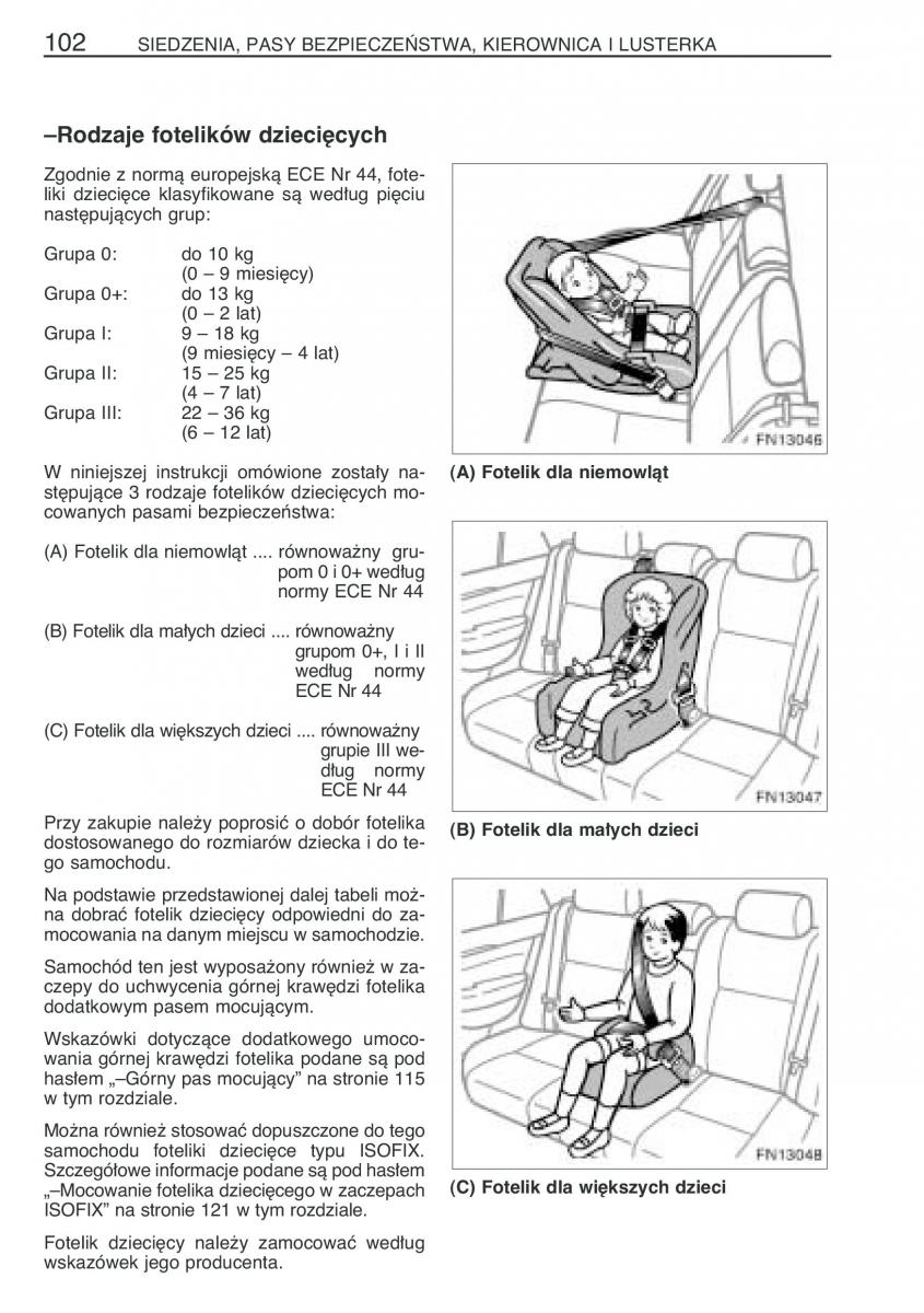 Toyota Avensis II 2 instrukcja obslugi / page 109