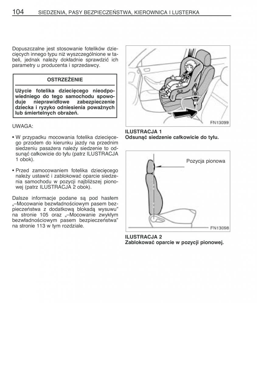 Toyota Avensis II 2 instrukcja obslugi / page 111