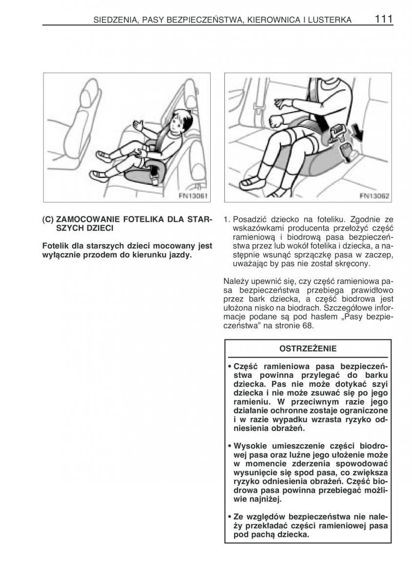 Toyota Avensis II 2 instrukcja obslugi / page 118