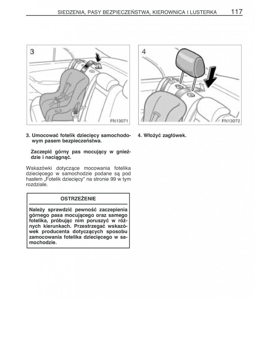 Toyota Avensis II 2 instrukcja obslugi / page 124