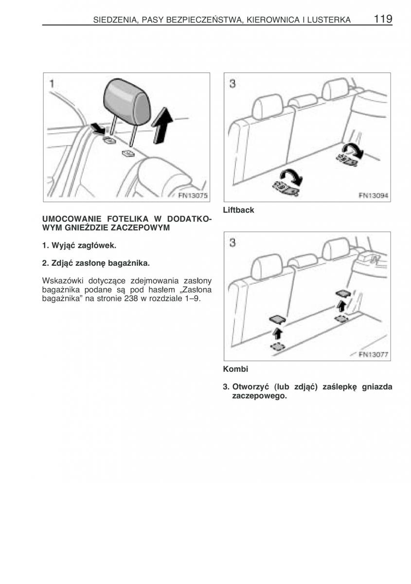 Toyota Avensis II 2 instrukcja obslugi / page 126