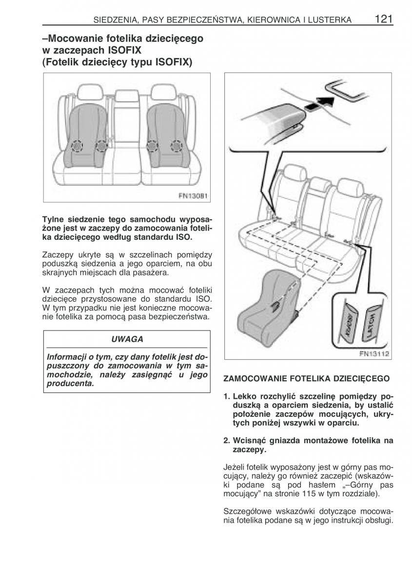 Toyota Avensis II 2 instrukcja obslugi / page 128