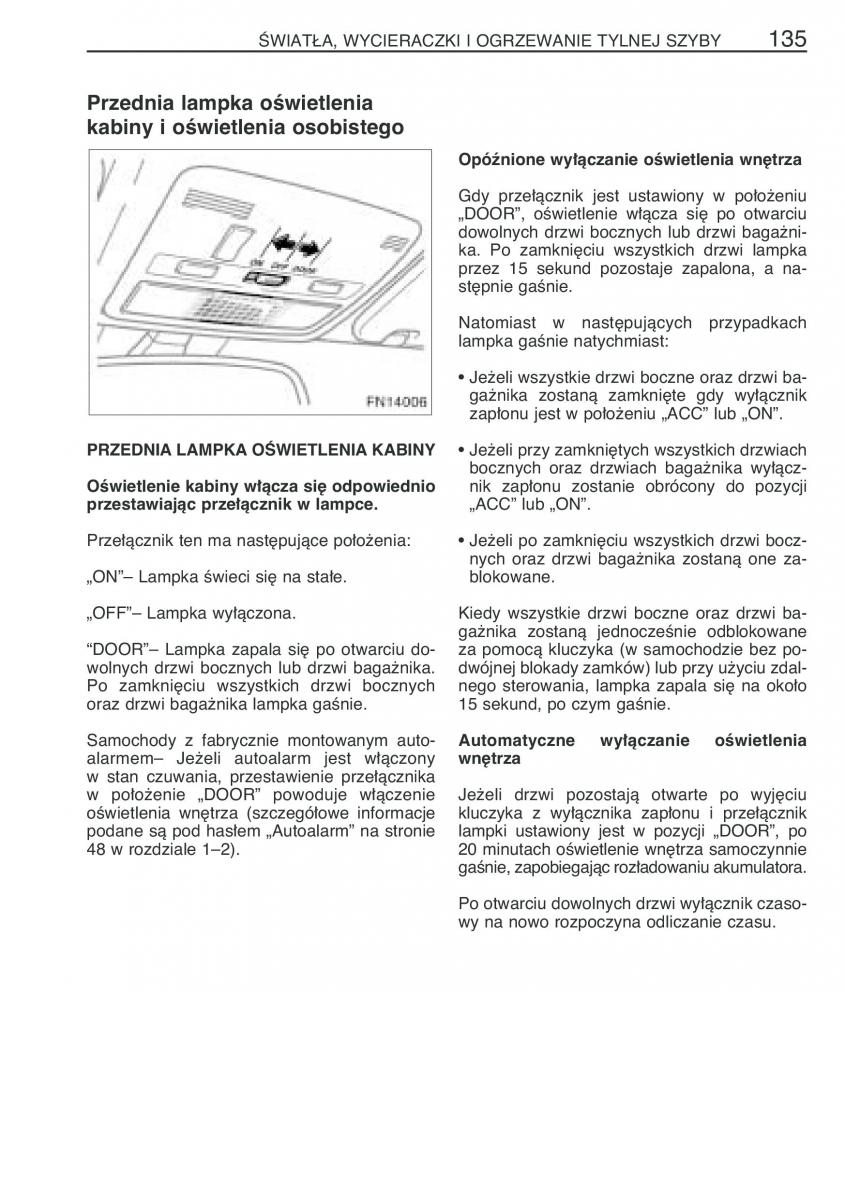 Toyota Avensis II 2 instrukcja obslugi / page 142