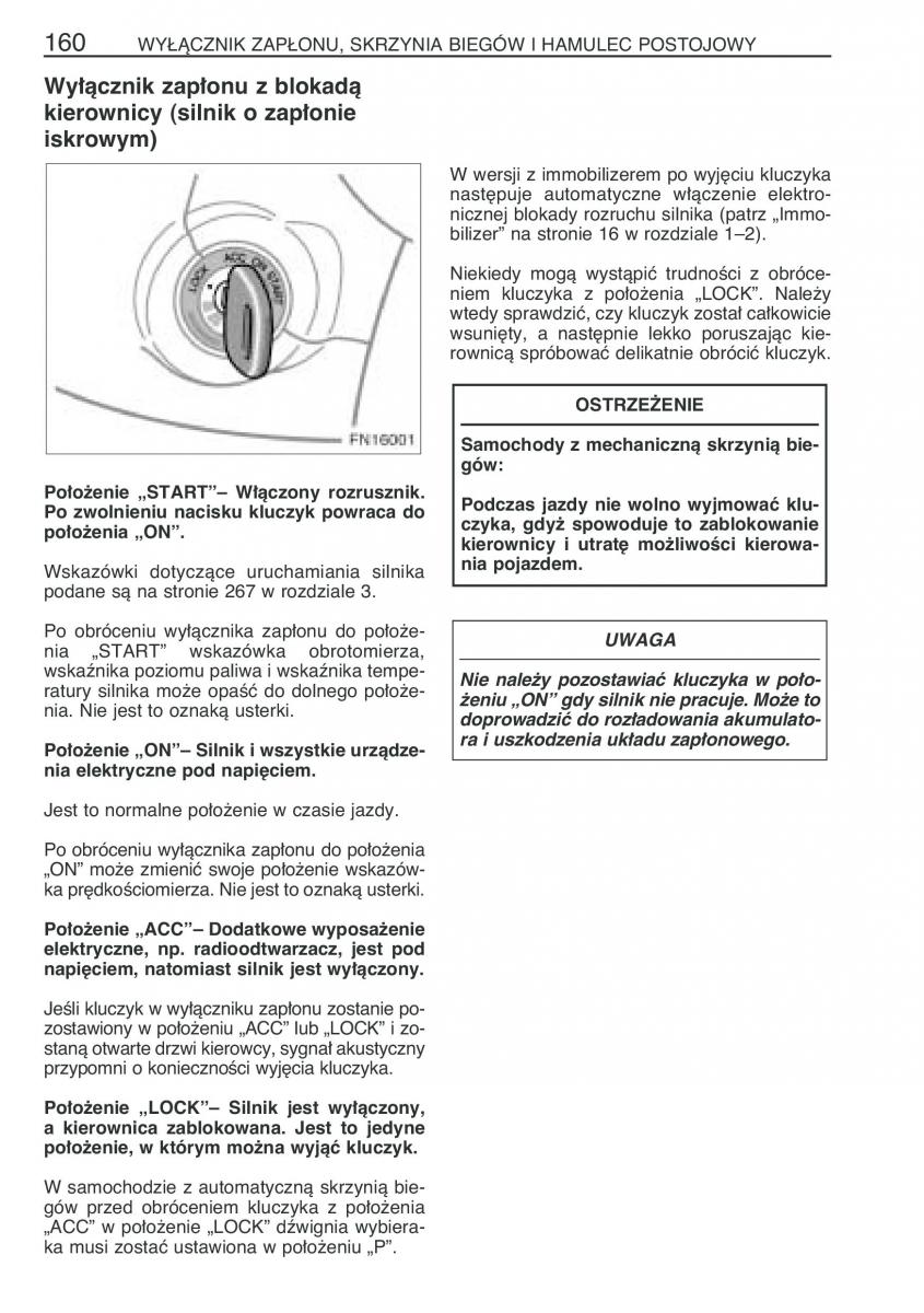 Toyota Avensis II 2 instrukcja obslugi / page 167