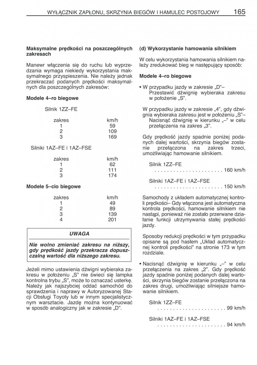 Toyota Avensis II 2 instrukcja obslugi / page 172