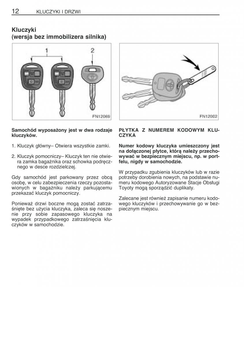 Toyota Avensis II 2 instrukcja obslugi / page 19