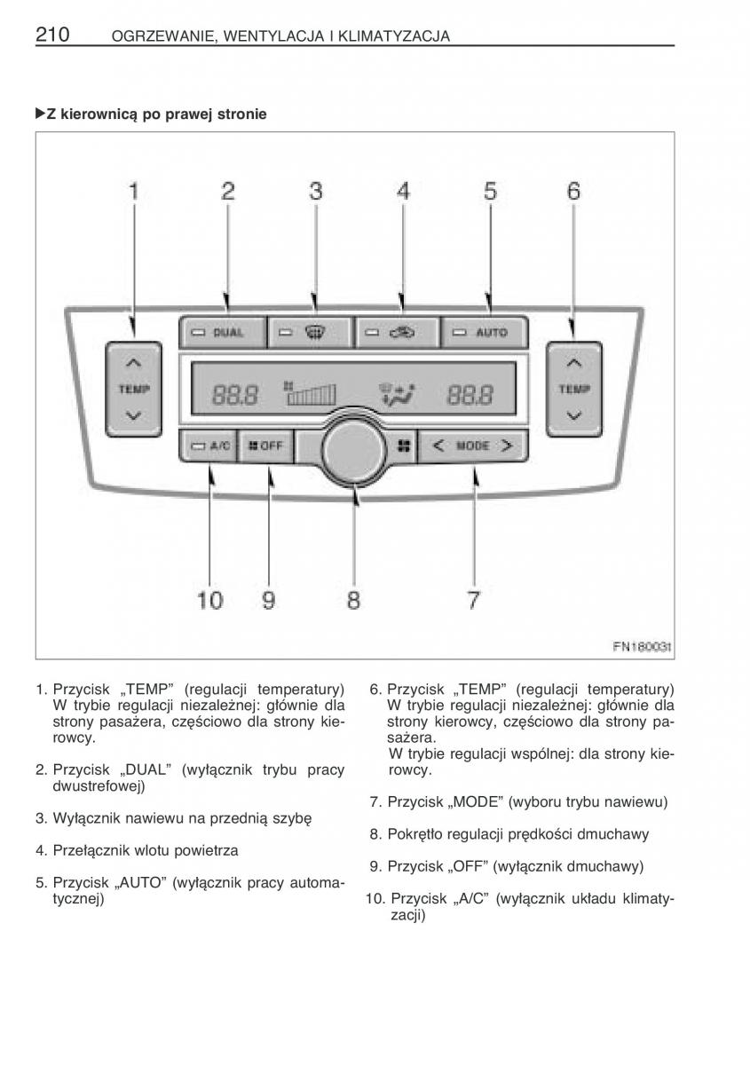 Toyota Avensis II 2 instrukcja obslugi / page 217