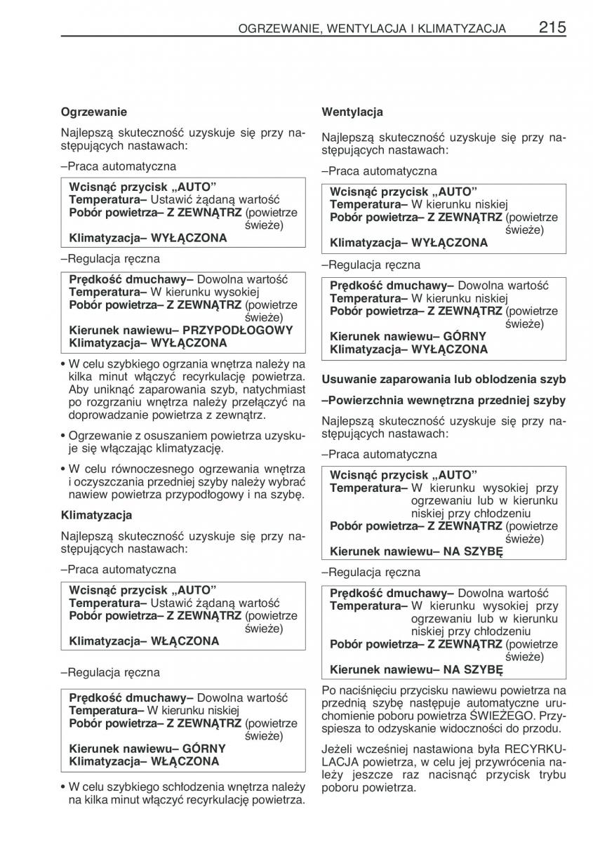 Toyota Avensis II 2 instrukcja obslugi / page 222