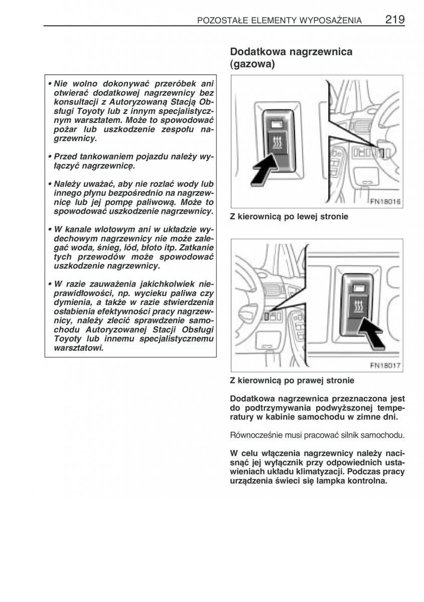 Toyota Avensis II 2 instrukcja obslugi / page 226