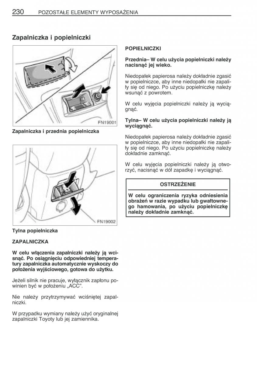 Toyota Avensis II 2 instrukcja obslugi / page 237