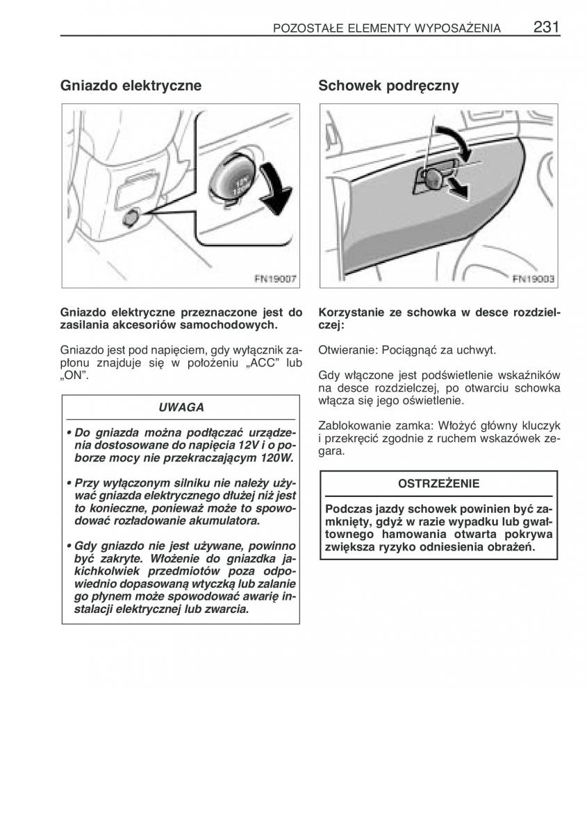 Toyota Avensis II 2 instrukcja obslugi / page 238