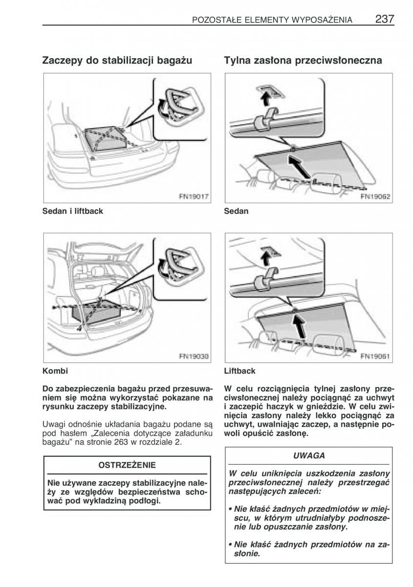 Toyota Avensis II 2 instrukcja obslugi / page 244